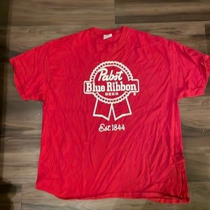 Pabst Blue Ribbon red T-shirt